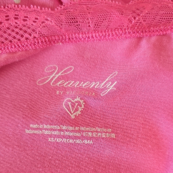 VS Heavenly XS Pink Polka Dot Women's Sleepwear Set - Picture 2 of 8